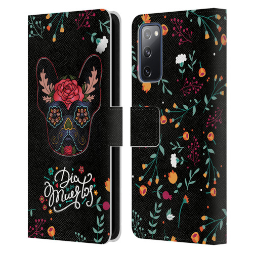 Klaudia Senator French Bulldog Day Of The Dead Leather Book Wallet Case Cover For Samsung Galaxy S20 FE / 5G