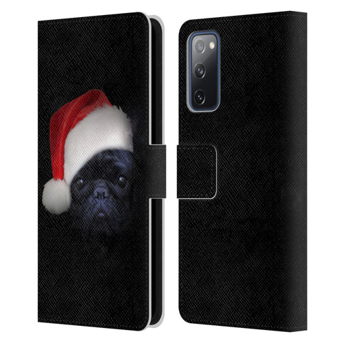 Klaudia Senator French Bulldog 2 Christmas Hat Leather Book Wallet Case Cover For Samsung Galaxy S20 FE / 5G