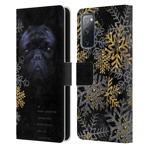 Klaudia Senator French Bulldog 2 Snow Flakes Leather Book Wallet Case Cover For Samsung Galaxy S20 FE / 5G