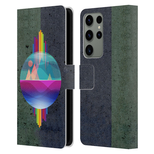 Dave Loblaw Contemporary Art Mountains Under The Dome Leather Book Wallet Case Cover For Samsung Galaxy S23 Ultra 5G