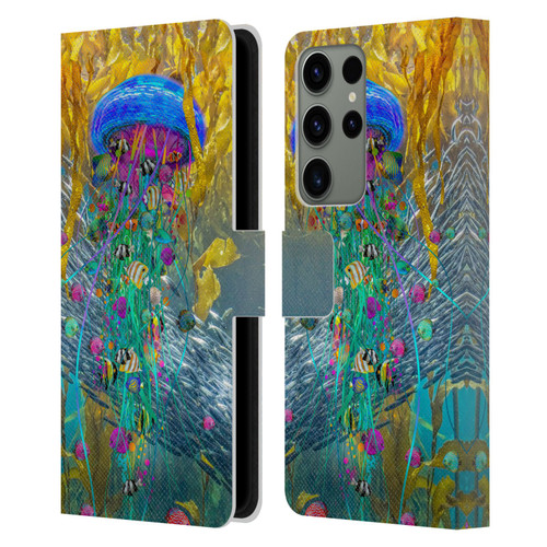 Dave Loblaw Jellyfish Jellyfish Kelp Field Leather Book Wallet Case Cover For Samsung Galaxy S23 Ultra 5G