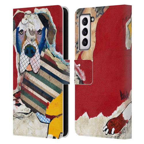 Michel Keck Dogs 2 Great Dane Leather Book Wallet Case Cover For Samsung Galaxy S21 5G