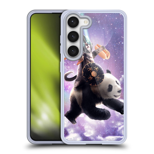 Random Galaxy Mixed Designs Warrior Cat Riding Panda Soft Gel Case for Samsung Galaxy S23 5G & MagSafe