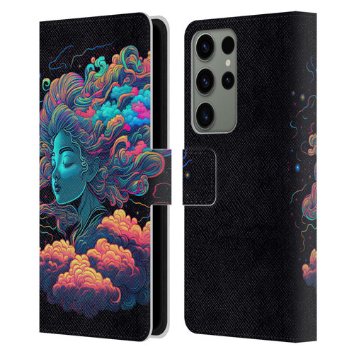 Wumples Cosmic Arts Cloud Goddess Aphrodite Leather Book Wallet Case Cover For Samsung Galaxy S23 Ultra 5G