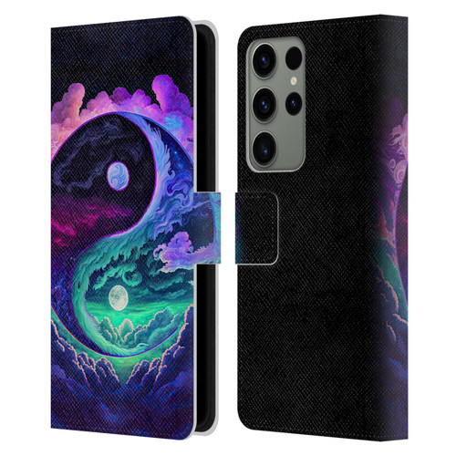 Wumples Cosmic Arts Clouded Yin Yang Leather Book Wallet Case Cover For Samsung Galaxy S23 Ultra 5G
