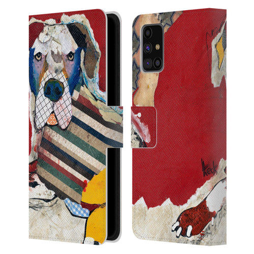 Michel Keck Dogs 2 Great Dane Leather Book Wallet Case Cover For Samsung Galaxy M31s (2020)