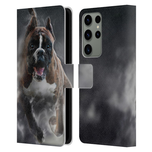 Klaudia Senator Animal Art American Bully Leather Book Wallet Case Cover For Samsung Galaxy S23 Ultra 5G