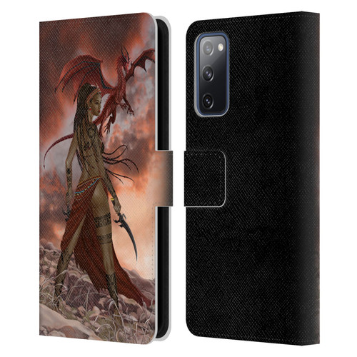 Nene Thomas Art African Warrior Woman & Dragon Leather Book Wallet Case Cover For Samsung Galaxy S20 FE / 5G