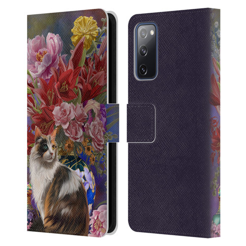 Nene Thomas Art Cat With Bouquet Of Flowers Leather Book Wallet Case Cover For Samsung Galaxy S20 FE / 5G
