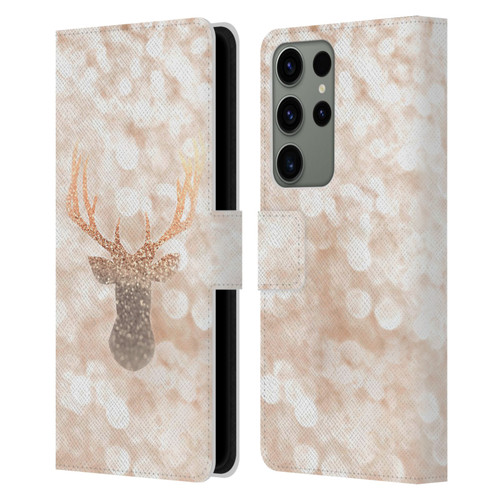 Monika Strigel Champagne Gold Deer Leather Book Wallet Case Cover For Samsung Galaxy S23 Ultra 5G
