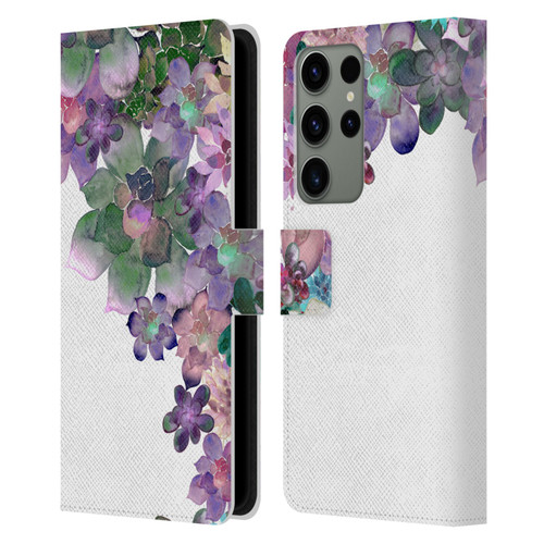 Monika Strigel My Garden Succulent Leather Book Wallet Case Cover For Samsung Galaxy S23 Ultra 5G