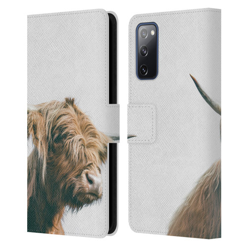 Patrik Lovrin Animal Portraits Majestic Highland Cow Leather Book Wallet Case Cover For Samsung Galaxy S20 FE / 5G