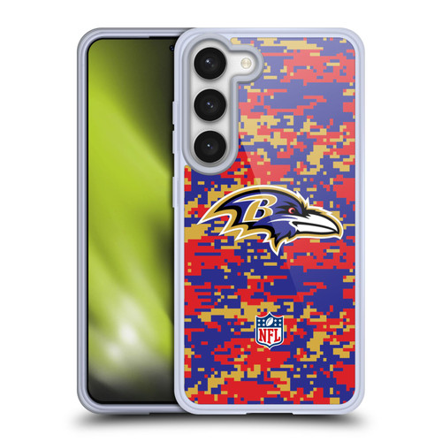 NFL Baltimore Ravens Graphics Digital Camouflage Soft Gel Case for Samsung Galaxy S23 5G & MagSafe