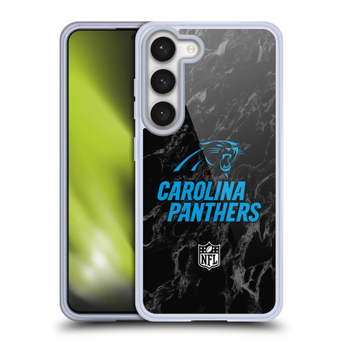 NFL Carolina Panthers Graphics Coloured Marble Soft Gel Case for Samsung Galaxy S23 5G & MagSafe