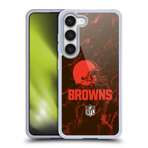 NFL Cleveland Browns Graphics Coloured Marble Soft Gel Case for Samsung Galaxy S23 5G & MagSafe
