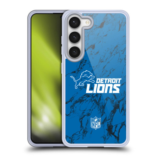 NFL Detroit Lions Graphics Coloured Marble Soft Gel Case for Samsung Galaxy S23 5G & MagSafe