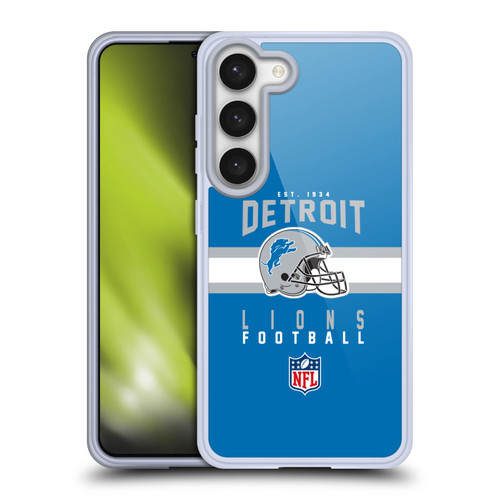 NFL Detroit Lions Graphics Helmet Typography Soft Gel Case for Samsung Galaxy S23 5G & MagSafe