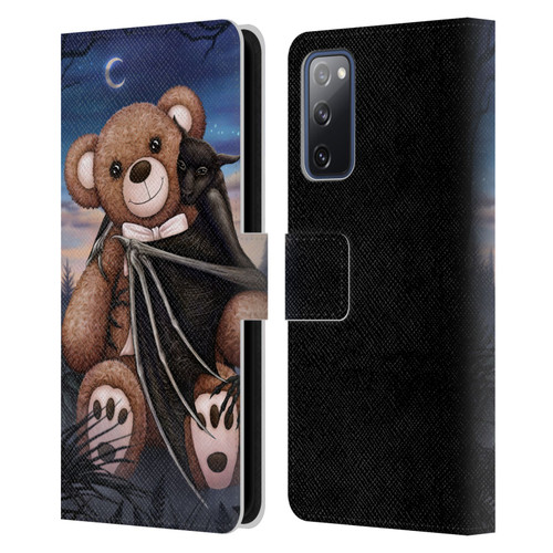 Sarah Richter Animals Bat Cuddling A Toy Bear Leather Book Wallet Case Cover For Samsung Galaxy S20 FE / 5G
