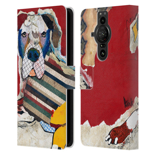 Michel Keck Dogs 2 Great Dane Leather Book Wallet Case Cover For Sony Xperia Pro-I