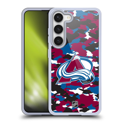 NHL Colorado Avalanche Camouflage Soft Gel Case for Samsung Galaxy S23 5G & MagSafe