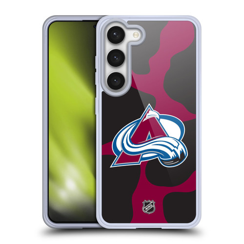 NHL Colorado Avalanche Cow Pattern Soft Gel Case for Samsung Galaxy S23 5G & MagSafe