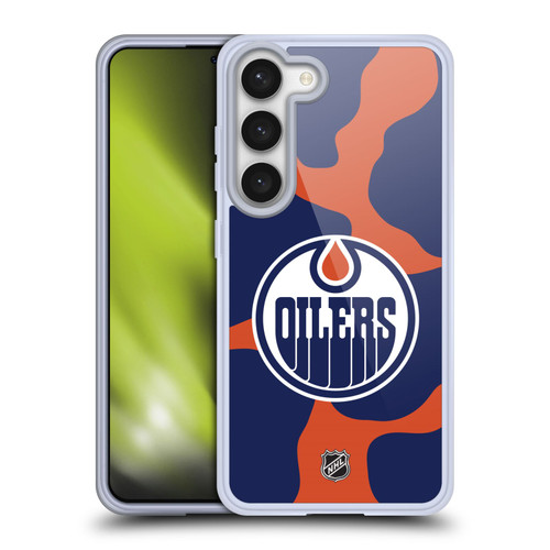 NHL Edmonton Oilers Cow Pattern Soft Gel Case for Samsung Galaxy S23 5G & MagSafe