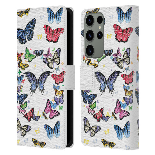 Nene Thomas Art Butterfly Pattern Leather Book Wallet Case Cover For Samsung Galaxy S23 Ultra 5G