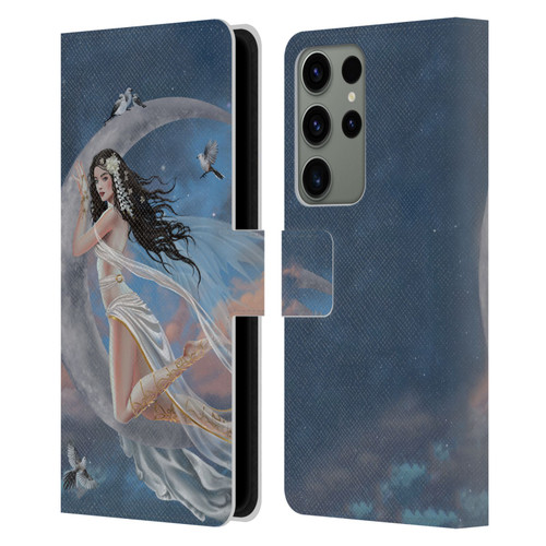 Nene Thomas Art Moon Lullaby Leather Book Wallet Case Cover For Samsung Galaxy S23 Ultra 5G