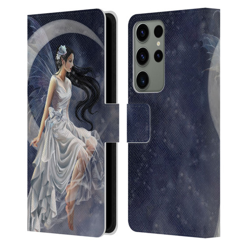 Nene Thomas Crescents Winter Frost Fairy On Moon Leather Book Wallet Case Cover For Samsung Galaxy S23 Ultra 5G