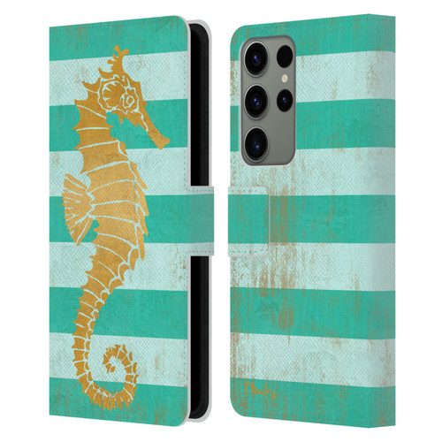 Paul Brent Coastal Gold Seahorse Leather Book Wallet Case Cover For Samsung Galaxy S23 Ultra 5G