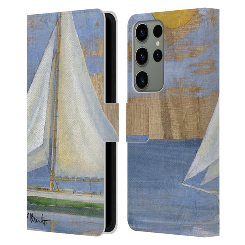 Paul Brent Ocean Serene Sailboat Leather Book Wallet Case Cover For Samsung Galaxy S23 Ultra 5G