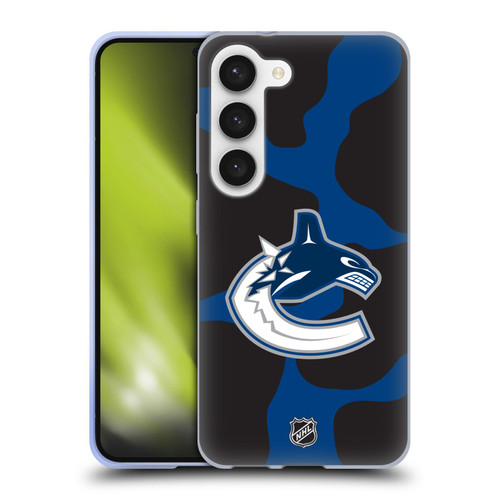 NHL Vancouver Canucks Cow Pattern Soft Gel Case for Samsung Galaxy S23 5G & MagSafe