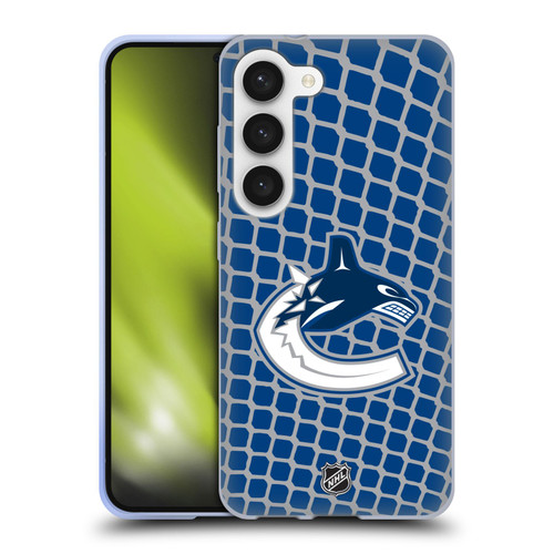 NHL Vancouver Canucks Net Pattern Soft Gel Case for Samsung Galaxy S23 5G & MagSafe