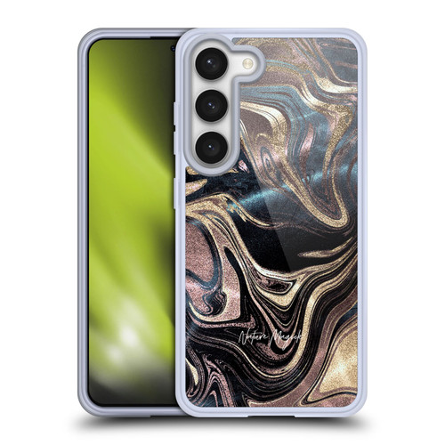 Nature Magick Luxe Gold Marble Metallic Copper Soft Gel Case for Samsung Galaxy S23 5G & MagSafe