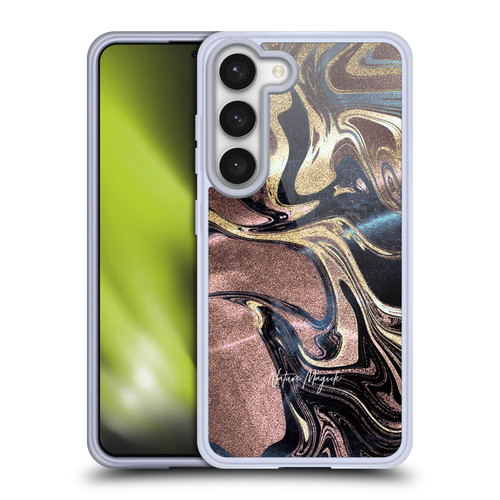 Nature Magick Luxe Gold Marble Metallic Gold Soft Gel Case for Samsung Galaxy S23 5G & MagSafe