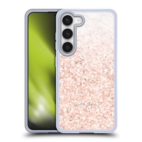 Nature Magick Rose Gold Marble Glitter Rose Gold Sparkle 2 Soft Gel Case for Samsung Galaxy S23 5G & MagSafe