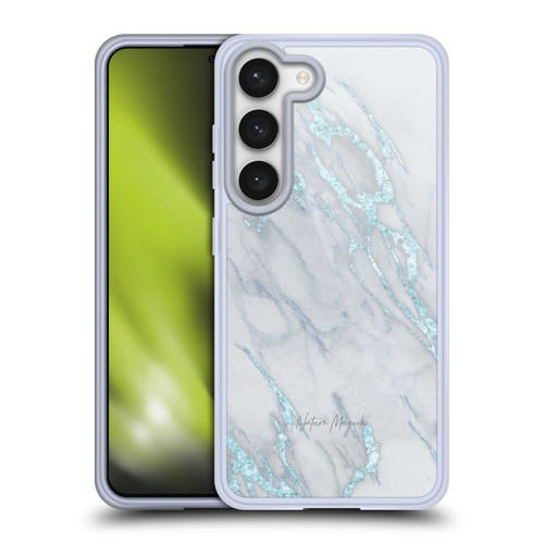 Nature Magick Marble Metallics Blue Soft Gel Case for Samsung Galaxy S23 5G & MagSafe
