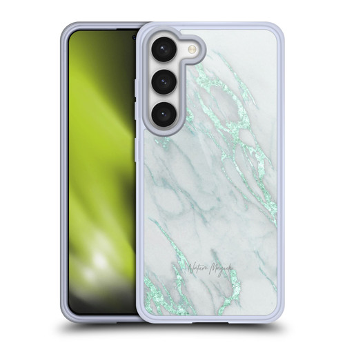 Nature Magick Marble Metallics Teal Soft Gel Case for Samsung Galaxy S23 5G & MagSafe