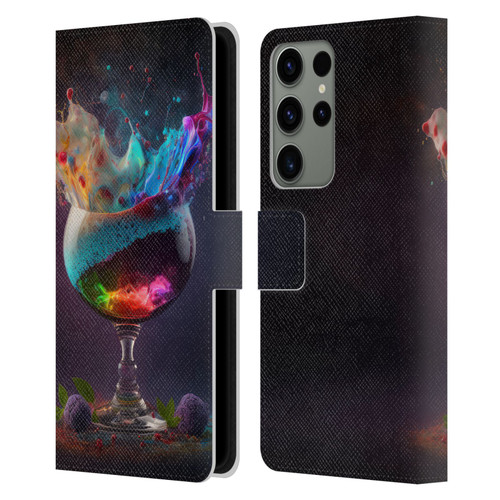 Spacescapes Cocktails Universal Magic Leather Book Wallet Case Cover For Samsung Galaxy S23 Ultra 5G