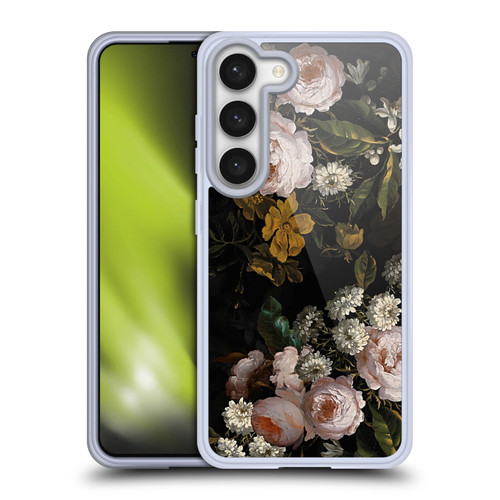 UtArt Antique Flowers Roses And Baby's Breath Soft Gel Case for Samsung Galaxy S23 5G & MagSafe