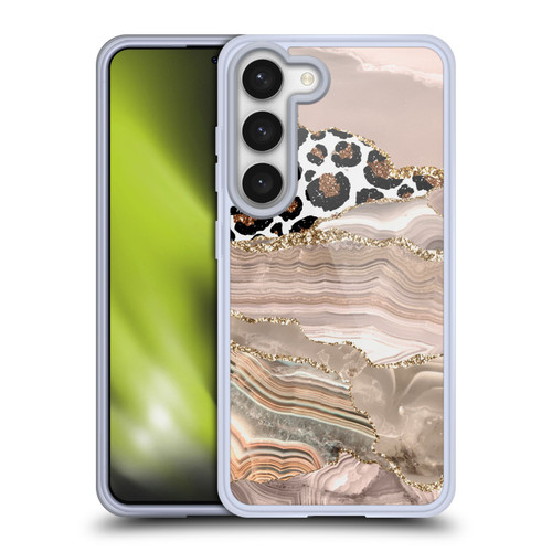UtArt Wild Cat Marble Cheetah Waves Soft Gel Case for Samsung Galaxy S23 5G & MagSafe