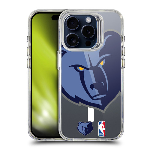 NBA Memphis Grizzlies Logo Oversized Bear SHOCKPROOF BUMPER CASE COMPATIBLE WITH Apple iPhone 15 Pro & MAGSAFE