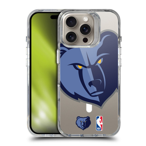 NBA Memphis Grizzlies Logo Oversized Bear SHOCKPROOF BUMPER CASE COMPATIBLE WITH Apple iPhone 16 Pro & MAGSAFE