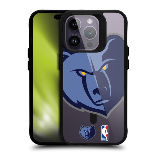 NBA Memphis Grizzlies Logo Oversized Bear BLACK SHOCKPROOF BUMPER CASE COMPATIBLE WITH Apple iPhone 14 Pro & MAGSAFE