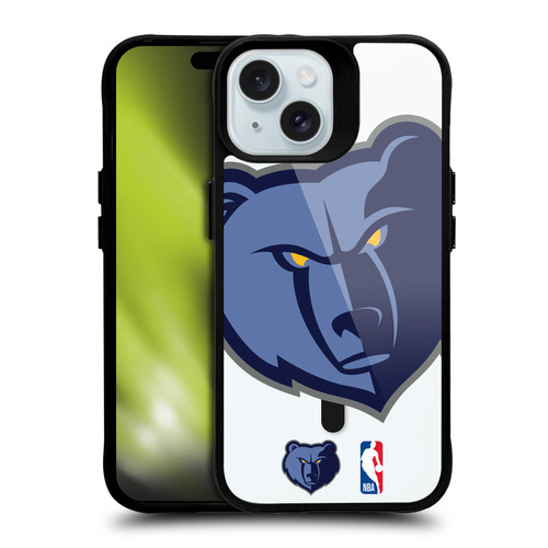 NBA Memphis Grizzlies Logo Oversized Bear BLACK SHOCKPROOF BUMPER CASE COMPATIBLE WITH Apple iPhone 15 & MAGSAFE