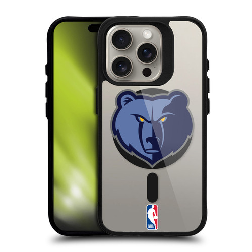 NBA Memphis Grizzlies Logo Bear BLACK SHOCKPROOF BUMPER CASE COMPATIBLE WITH Apple iPhone 15 Pro & MAGSAFE