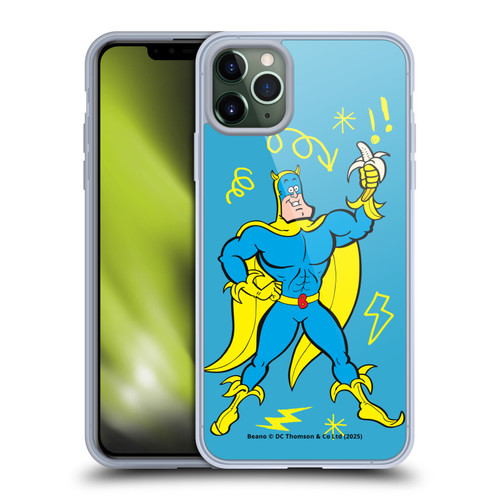 Beano Bananaman Graphics Blue Soft Gel Case for Apple iPhone 11 Pro Max & MagSafe