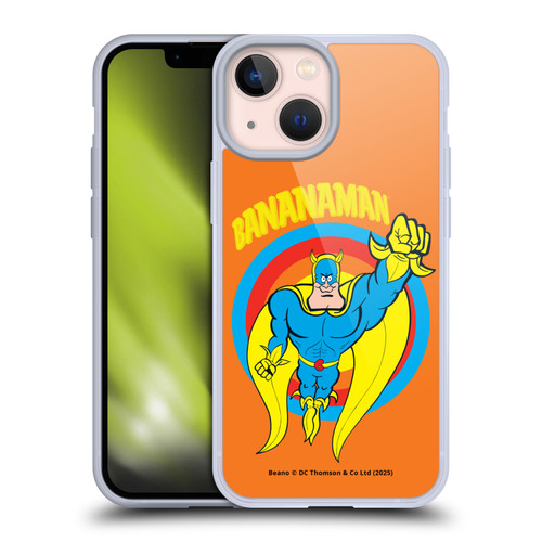 Beano Bananaman Graphics Fly Soft Gel Case for Apple iPhone 13 Mini & MagSafe