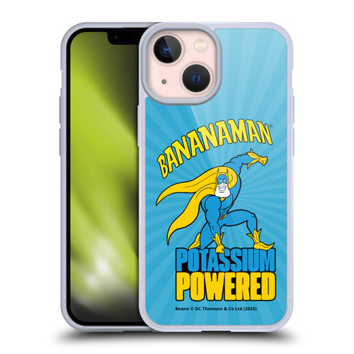 Beano Bananaman Graphics Potassium Powered Soft Gel Case for Apple iPhone 13 Mini & MagSafe