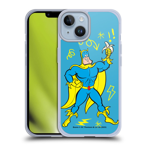 Beano Bananaman Graphics Blue Soft Gel Case for Apple iPhone 14